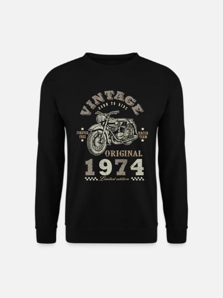 Motard Né 1974 anniversaire 1974 moto - Sweat-shirt Unisexe - noir