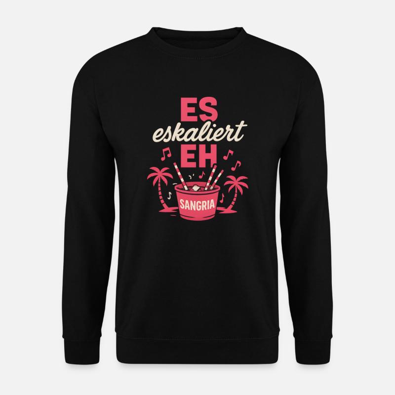 Mallorca Party Spruch Es Eskaliert Eh Malle - Unisex Pullover - Schwarz