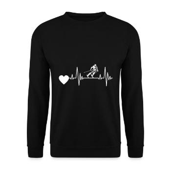 Ski Heartbeat Skis ECG Skiing Pulse Skier - Sweat-shirt Unisexe - noir - Devant - Alina (178cm) & Michal (187cm)
