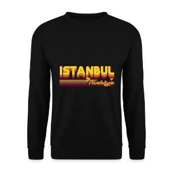 Istanbul - tolles sommerliches Urlaubs Design - Unisex Pullover - Schwarz - Vorne - Alina (178cm) & Michal (187cm)