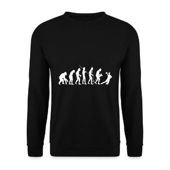 Handball Handballer Evolution Handballspieler Team - Unisex Pullover - Schwarz - Vorne - Alina (178cm) & Michal (187cm)
