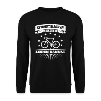 Rennrad - Rennradfahrer Leiden - Unisex Pullover - Schwarz - Vorne - Alina (178cm) & Michal (187cm)