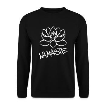 Yoga lotus flower meditation lotus flower - Unisex Sweatshirt - black - Front - Alina (178cm) & Michal (187cm)
