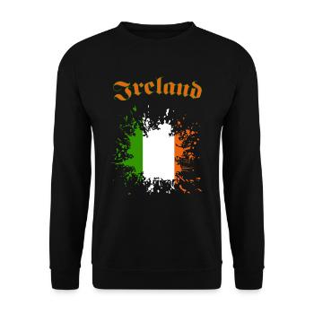 Ireland Shamrock - Unisex Pullover - Schwarz - Vorne - Alina (178cm) & Michal (187cm)