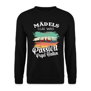 Mädels Egal Was Passiert Pegel Halten - Sweat-shirt Unisexe - noir - Devant - Alina (178cm) & Michal (187cm)