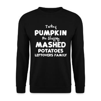 Turkey Pumpkin Pie Stuffing mash... - Unisex Pullover - Schwarz - Vorne - Alina (178cm) & Michal (187cm)