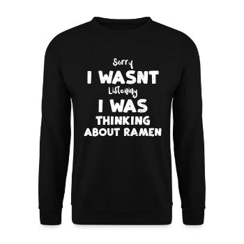 Sorry I Wasnt Listening I Was Th... - Unisex Pullover - Schwarz - Vorne - Alina (178cm) & Michal (187cm)