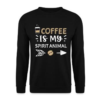 Coffee Is My Spirit Animal - Unisex Sweatshirt - black - Front - Alina (178cm) & Michal (187cm)
