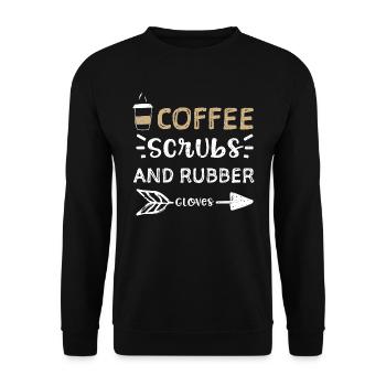 Coffee Scrubs And Rubber Gloves - Unisex Sweatshirt - black - Front - Alina (178cm) & Michal (187cm)