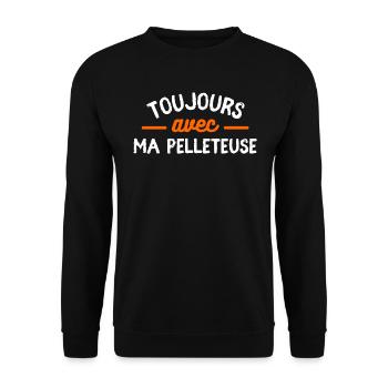 Toujours avec ma pelleteuse - Sweat-shirt Unisexe - noir - Devant - Alina (178cm) & Michal (187cm)