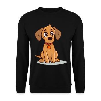 Niedliches Hundedesign für Hundebesitzer - Unisex Pullover - Schwarz - Vorne - Alina (178cm) & Michal (187cm)