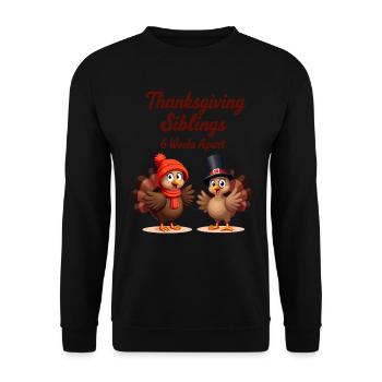 Thanksgiving Siblings - Unisex Sweatshirt - black - Front - Alina (178cm) & Michal (187cm)