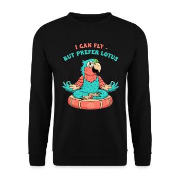 I can fly, but prefer lotus - Unisex Sweatshirt - black - Front - Alina (178cm) & Michal (187cm)