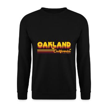 Oakland Kalifornien Oaktowm Bump City Design - Unisex Pullover - Schwarz - Vorne - Alina (178cm) & Michal (187cm)