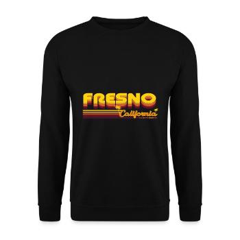Fresno California Retro and Vintage Design - Unisex Sweatshirt - black - Front - Alina (178cm) & Michal (187cm)