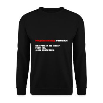 Pflegedienstleitung Krankenschwester Definition - Unisex Pullover - Schwarz - Vorne - Alina (178cm) & Michal (187cm)