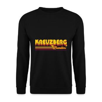 cooles Kreuzberg Berliner Stadtteil Design - Unisex Pullover - Schwarz - Vorne - Alina (178cm) & Michal (187cm)