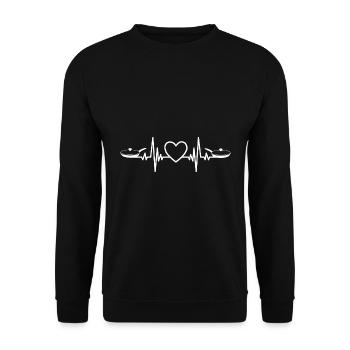 Cooking Heartbeat Gift Cook Hobby Chef Baker - Unisex Sweatshirt - black - Front - Alina (178cm) & Michal (187cm)