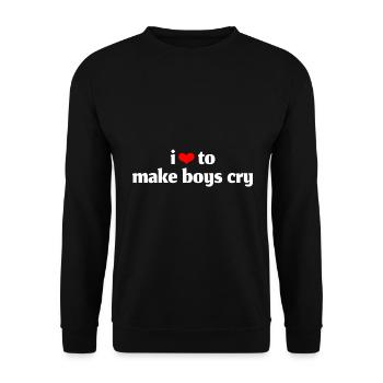 i love to make boys cry - Unisex Pullover - Schwarz - Vorne - Alina (178cm) & Michal (187cm)