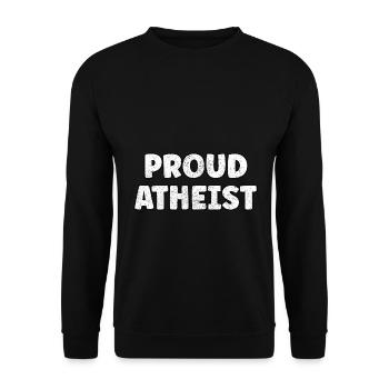 Funny Atheist Proud Atheist Skeptic Christmas - Unisex Sweatshirt - black - Front - Alina (178cm) & Michal (187cm)