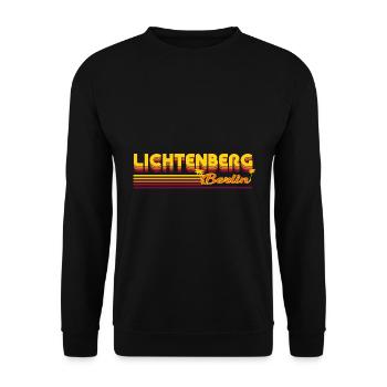 cooles Lichtenberg Berliner Stadtteil Design - Unisex Pullover - Schwarz - Vorne - Alina (178cm) & Michal (187cm)