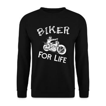 Motorrad Biker Bike Racer Shirt - Unisex Pullover - Schwarz - Vorne - Alina (178cm) & Michal (187cm)