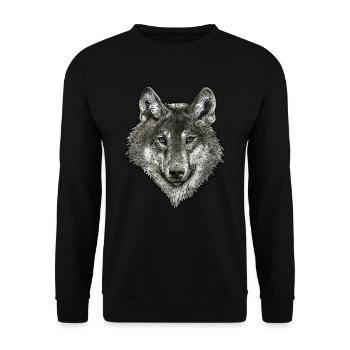 Loup - Sweat-shirt Unisexe - noir - Devant - Alina (178cm) & Michal (187cm)