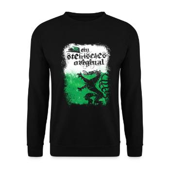 EIN STEIRISCHES ORIGINAL - STEIERMARK - GESCHENK - Unisex Pullover - Schwarz - Vorne - Alina (178cm) & Michal (187cm)