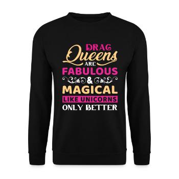 Drag Queen fabelhaft und magisch / LGBTQ Stolz CSD - Unisex Pullover - Schwarz - Vorne - Alina (178cm) & Michal (187cm)