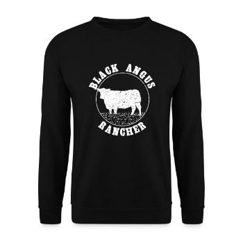 Black Angus Rancher / Cow, Farmer - Unisex Sweatshirt - black - Front - Alina (178cm) & Michal (187cm)