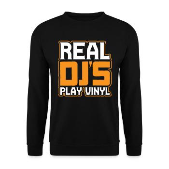 Real DJ's play vinyl, record - Unisex Sweatshirt - black - Front - Alina (178cm) & Michal (187cm)