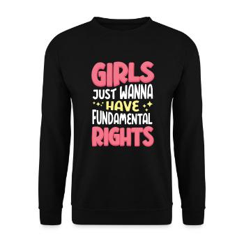 Mädchen wollen Ihre Grundrechte haben / Feminist - Unisex Pullover - Schwarz - Vorne - Alina (178cm) & Michal (187cm)