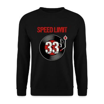 Vinyl Speed Limit / Schallplatte Retro Analog - Unisex Pullover - Schwarz - Vorne - Alina (178cm) & Michal (187cm)