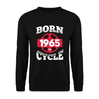 Né en 1965 pour vélo anniversaire roue de vélo - Sweat-shirt Unisexe - noir - Devant - Alina (178cm) & Michal (187cm)