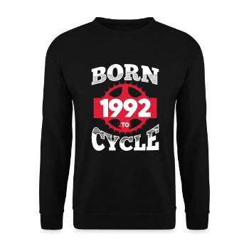 Né en 1992 pour vélo d’anniversaire vélo vélo - Sweat-shirt Unisexe - noir - Devant - Alina (178cm) & Michal (187cm)