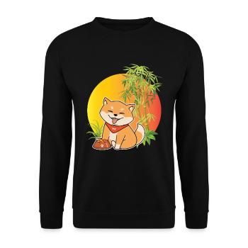 Shiba Inu Japanese Dog / Hunting Dog, Japan - Unisex Sweatshirt - black - Front - Alina (178cm) & Michal (187cm)