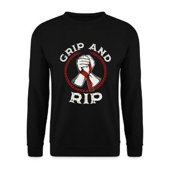Grip und RIP Arm Wrestling Sport Arm Wrestler - Unisex Pullover - Schwarz - Vorne - Alina (178cm) & Michal (187cm)