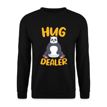 Panda Hug Dealer / Embrace Friendship Design - Unisex Sweatshirt - black - Front - Alina (178cm) & Michal (187cm)