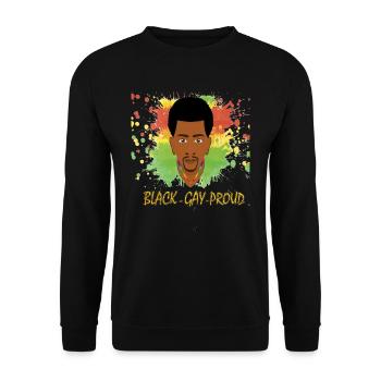 Black - Gay - Proud / Gay Pride Design - Unisex Pullover - Schwarz - Vorne - Alina (178cm) & Michal (187cm)