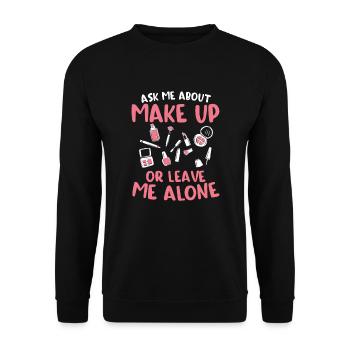 Posez-moi des questions sur la cosmétologie de maquillage ou laissez-moi tranquille - Sweat-shirt Unisexe - noir - Devant - Alina (178cm) & Michal (187cm)