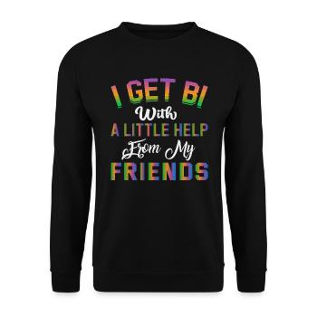 Dicton bisexuel / CSD, LGBTQ - Sweat-shirt Unisexe - noir - Devant - Alina (178cm) & Michal (187cm)