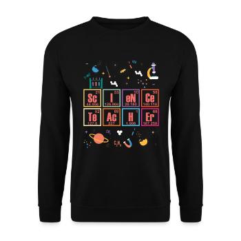 Professeur de sciences / Professeur d’école Science - Sweat-shirt Unisexe - noir - Devant - Alina (178cm) & Michal (187cm)