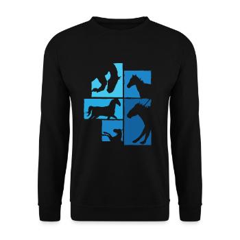 Horses, riders, equestrian design - Unisex Sweatshirt - black - Front - Alina (178cm) & Michal (187cm)