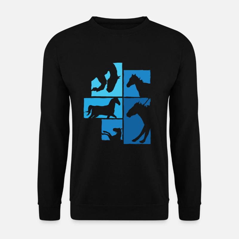 Chevaux, cavaliers, design équestre - Sweat-shirt Unisexe - noir