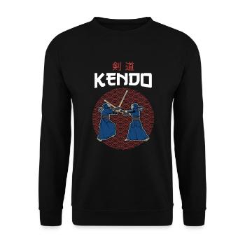 Kendo Meister Aikido Kenjutsu Bambus Schwerter - Unisex Pullover - Schwarz - Vorne - Alina (178cm) & Michal (187cm)