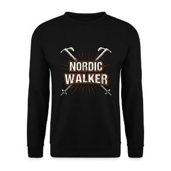 Nordic Walker Exercice Fitness Bâtons nordiques Nordic W - Sweat-shirt Unisexe - noir - Devant - Alina (178cm) & Michal (187cm)