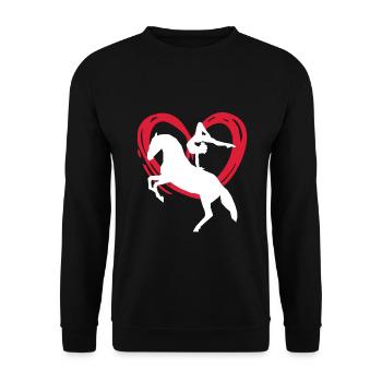 Riding Heart Gymnastics Riding Vaulting Horse Hoof - Unisex Sweatshirt - black - Front - Alina (178cm) & Michal (187cm)