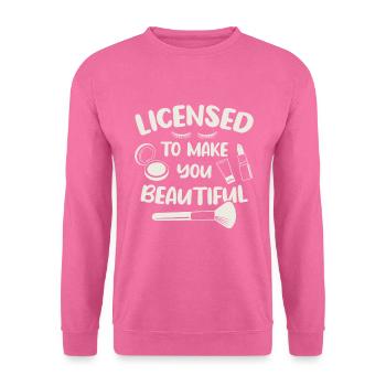 Lizenz um dich schön zu machen / Kosmetikerin - Unisex Pullover - Pink - Vorne