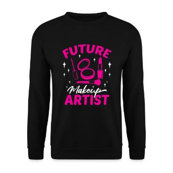Future Make Up Artist / Beautician, Profession - Unisex Sweatshirt - black - Front - Alina (178cm) & Michal (187cm)