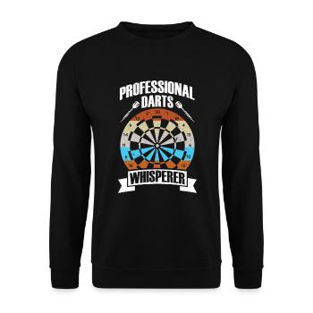 Professioneller Dartflüsterer Dartspieler, Darter - Unisex Pullover - Schwarz - Vorne - Alina (178cm) & Michal (187cm)